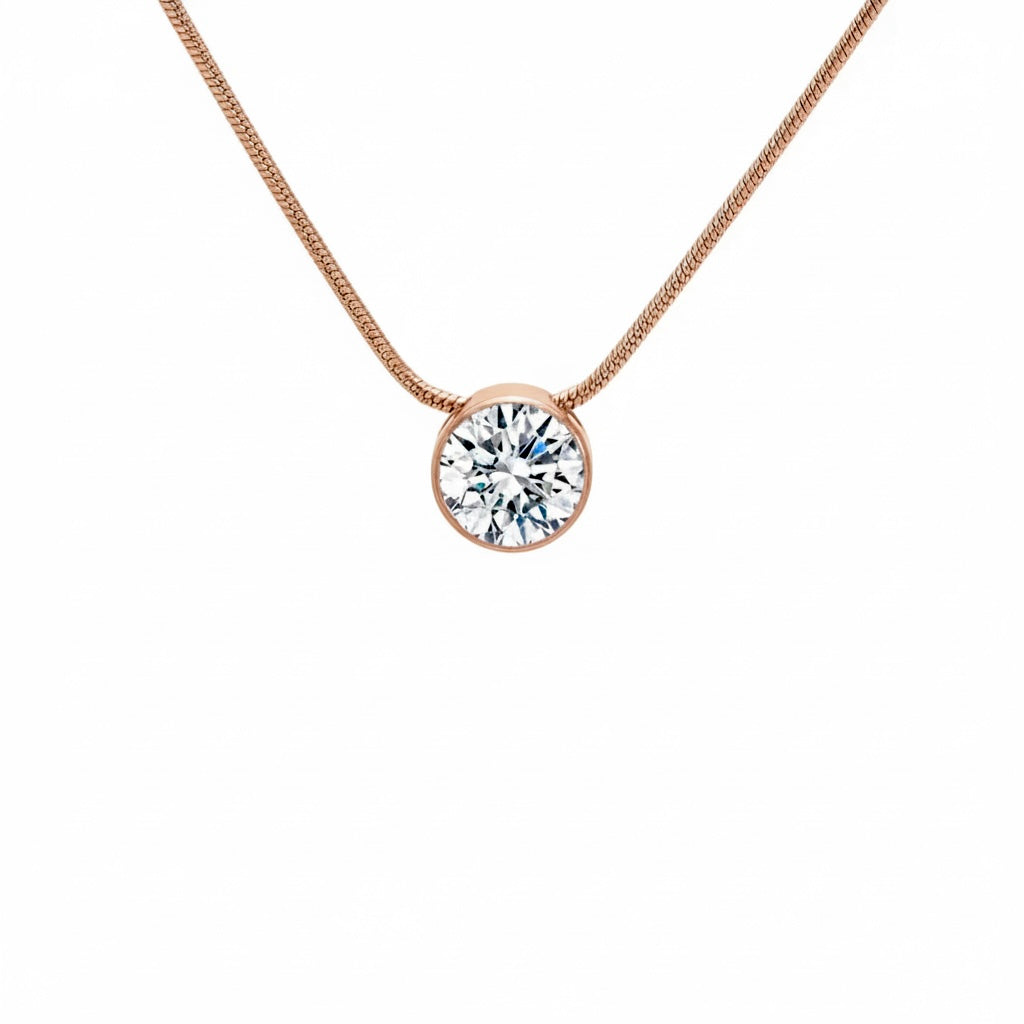 PT201RG B.Tiff Rose Gold 2 ct Solitaire Pendant