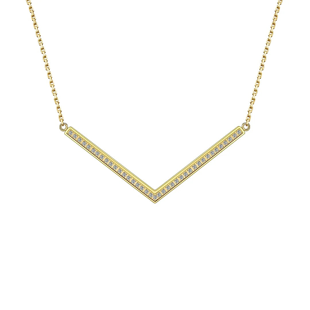 PT208G B.Tiff Gold Pavé Viva Pendant Necklace
