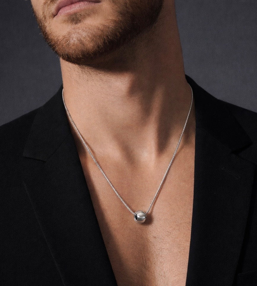 PT220W B.Tiff Pavé Hollow Globe Pendant Necklace