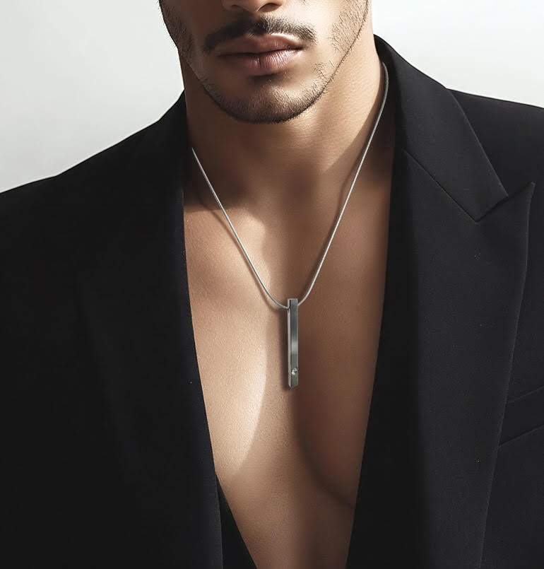 PT223W B.Tiff Supera Triangular Bar Pendant Necklace