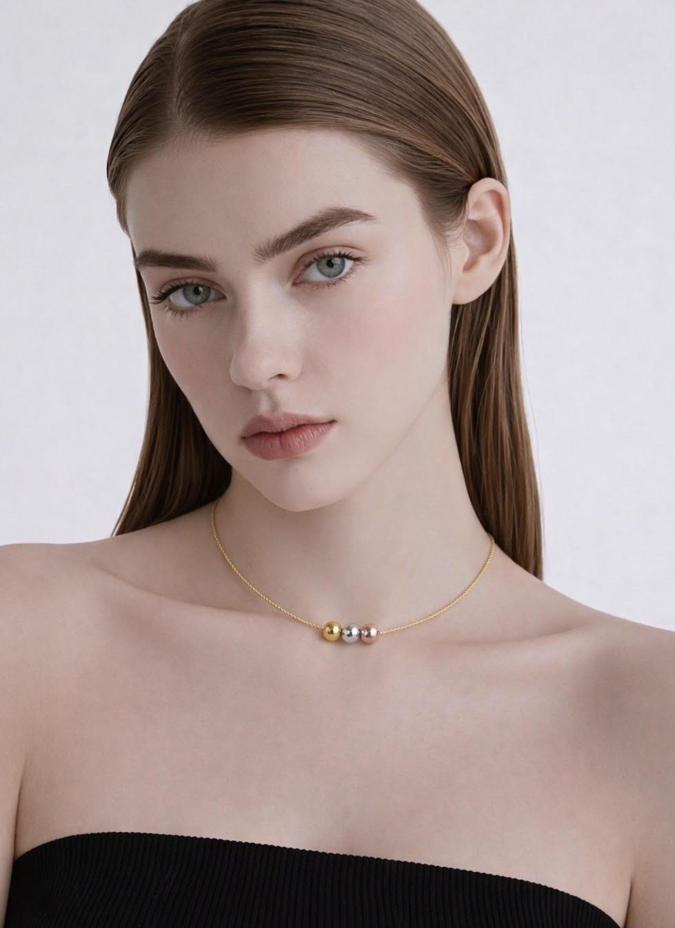 PT302G B.Tiff Triolette Pendant Necklace [Gold Chain]