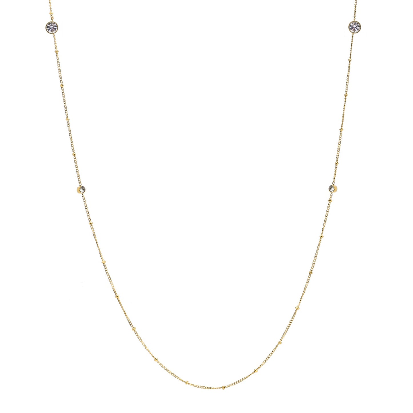 PT456G B.Tiff 8-Stone Gold Pavé Station Necklace