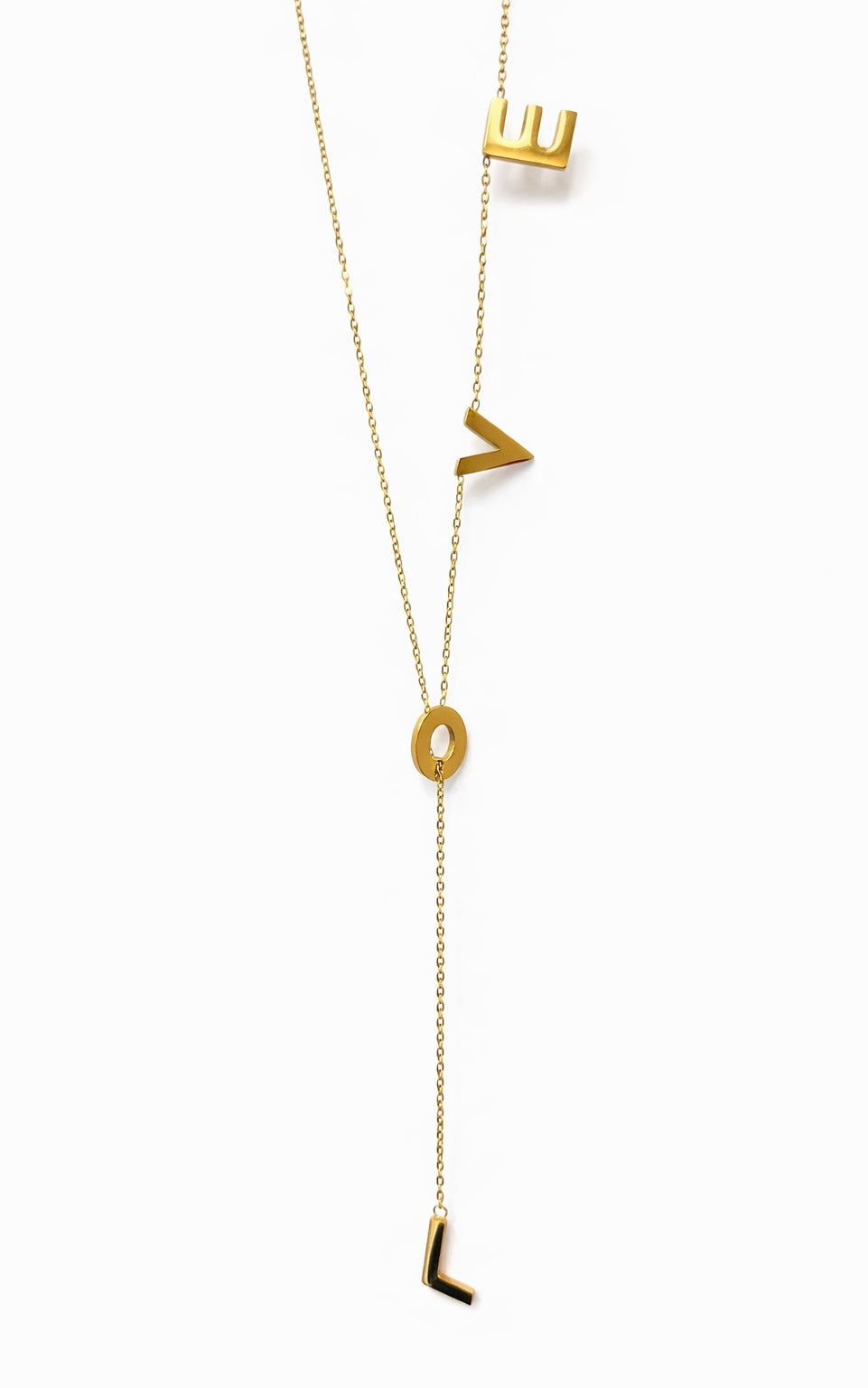 PTloveG B.Tiff Gold Adjustable Love Lariat Chain Necklace