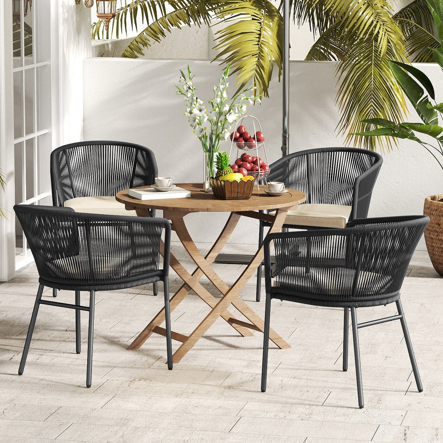 Patio Chairs Set of 4 with