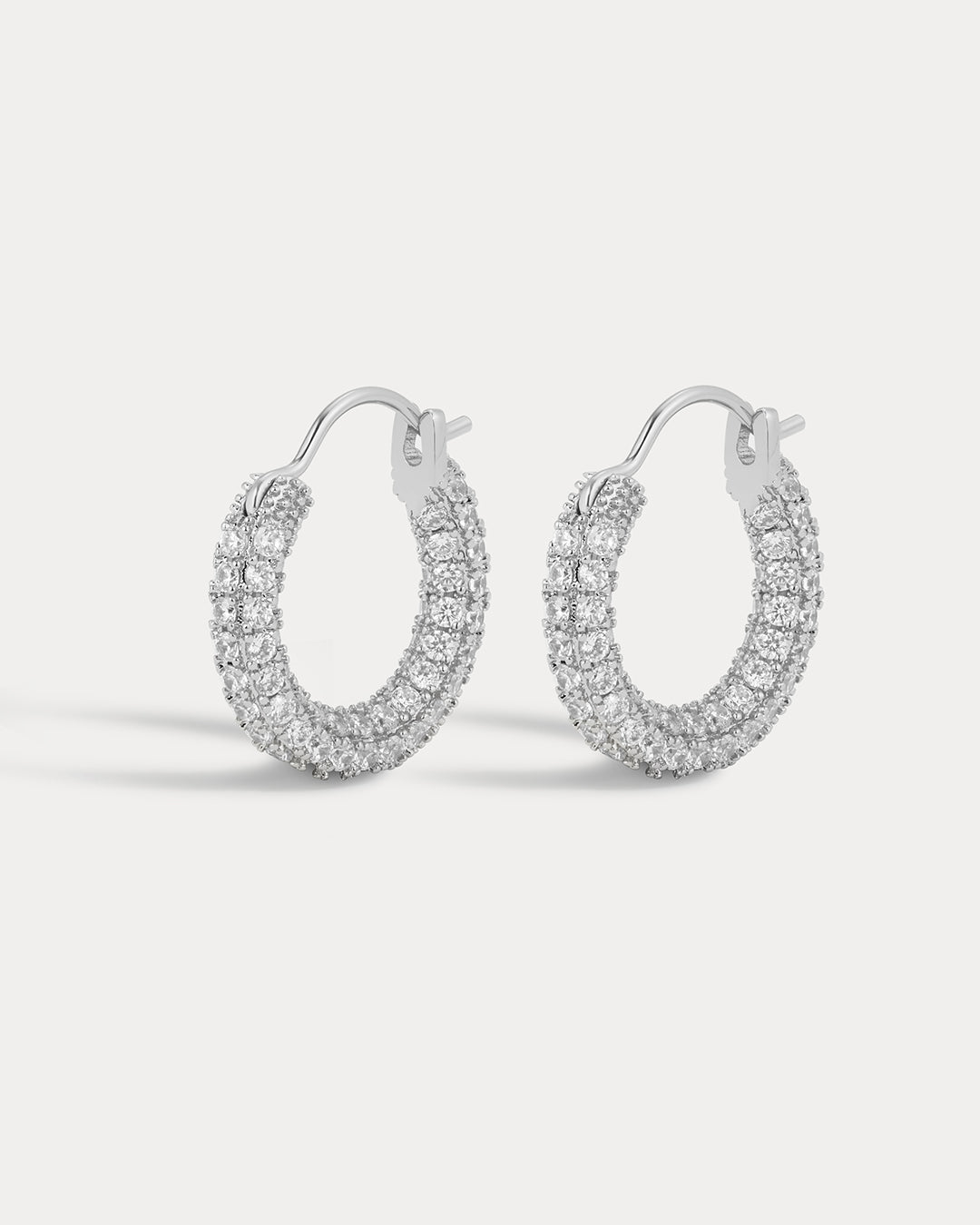 Pave Amalfi Huggies- Silver (Ships Early September)