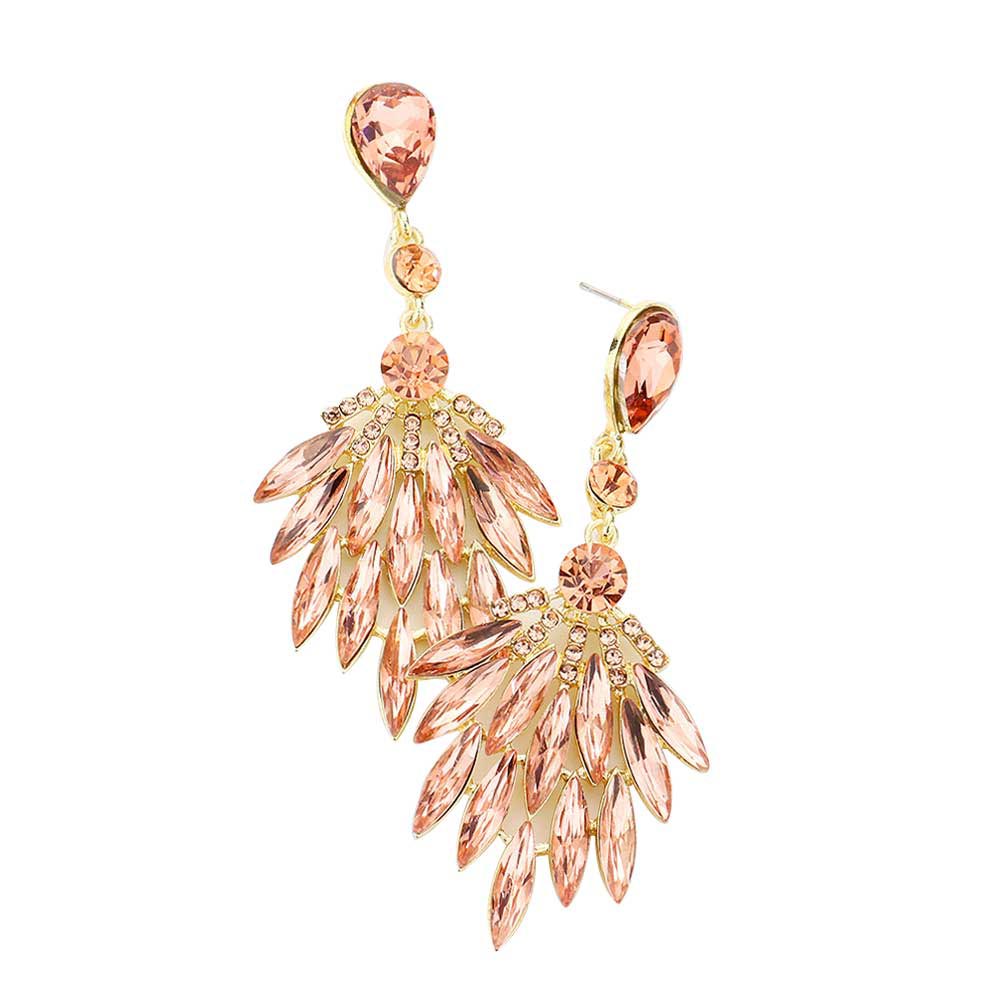 Trendy Marquise Stone Cluster Evening Earrings