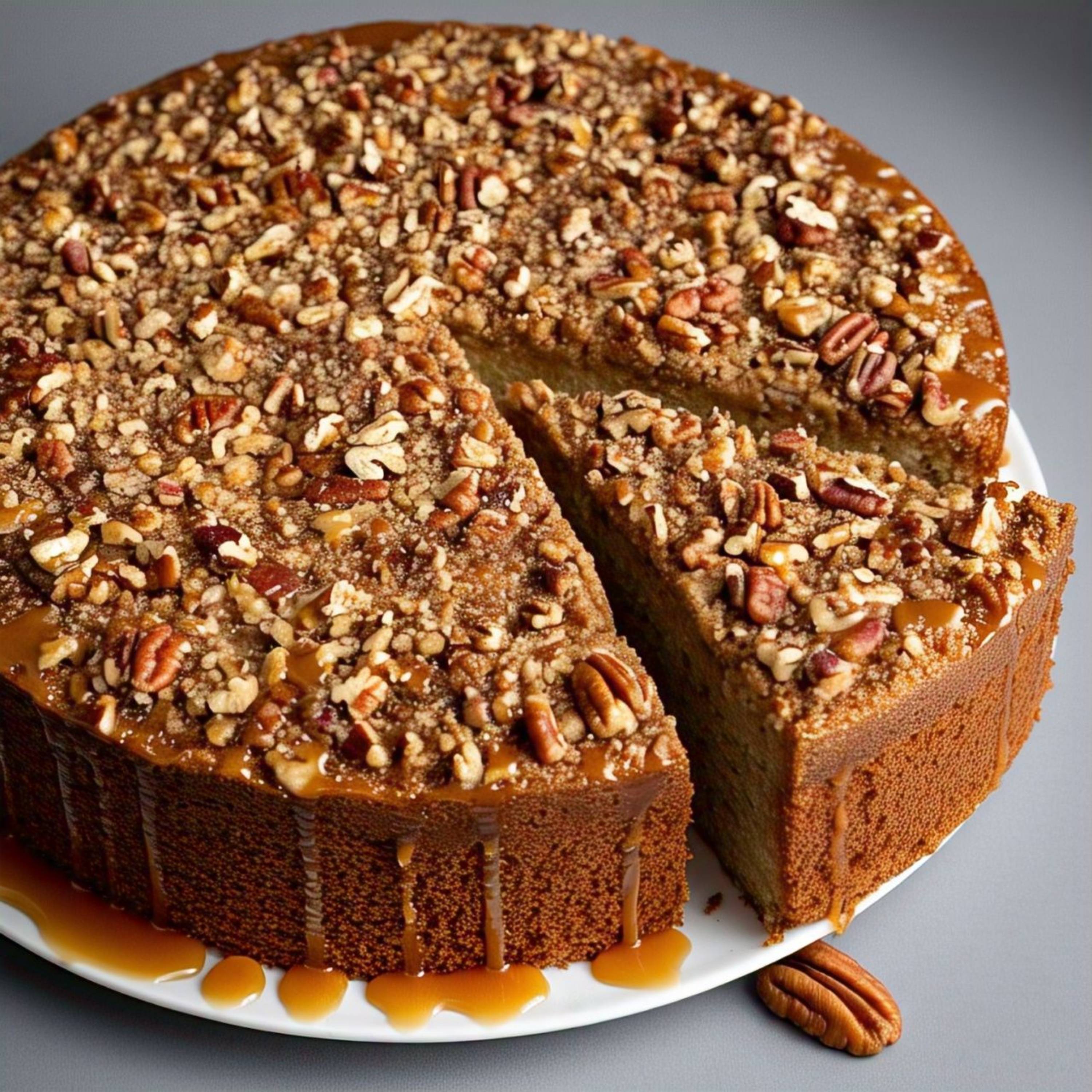Andy Anand Caramel Pecan Cake, 9-Inch, 2 lb – Gift Boxed, Birthday, Wedding, Anniversary, Christmas, Mother's & Father's Day Dessert Gift