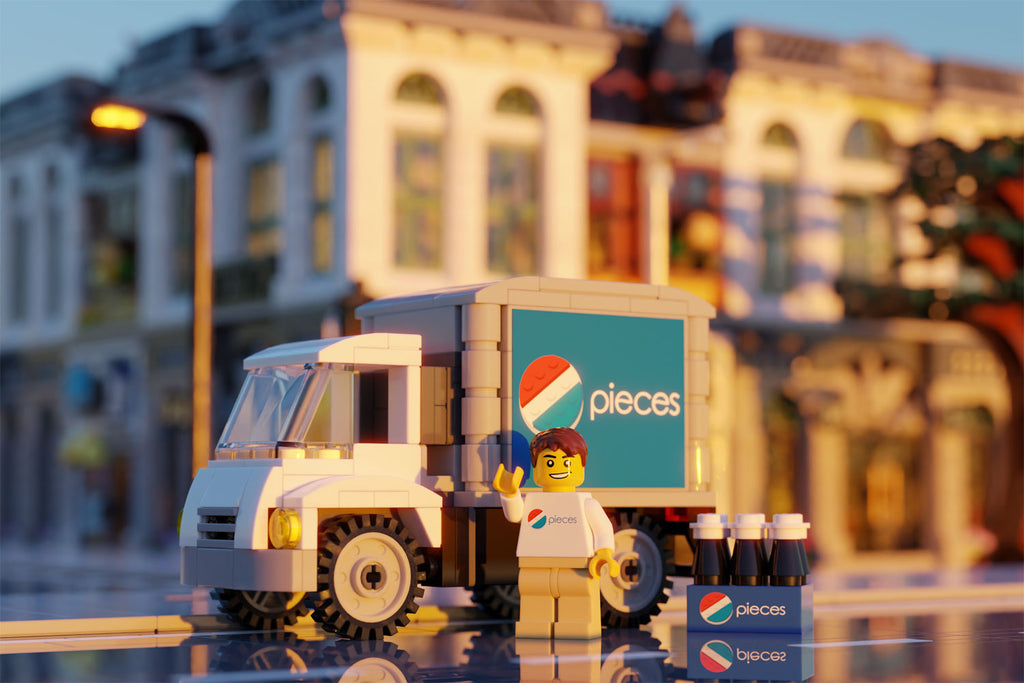 Pièces de camion de livraison de soda avec figurine