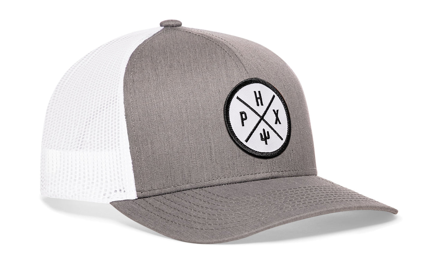 Phoenix Trucker Hat  |  Gray-White PHX X Snapback