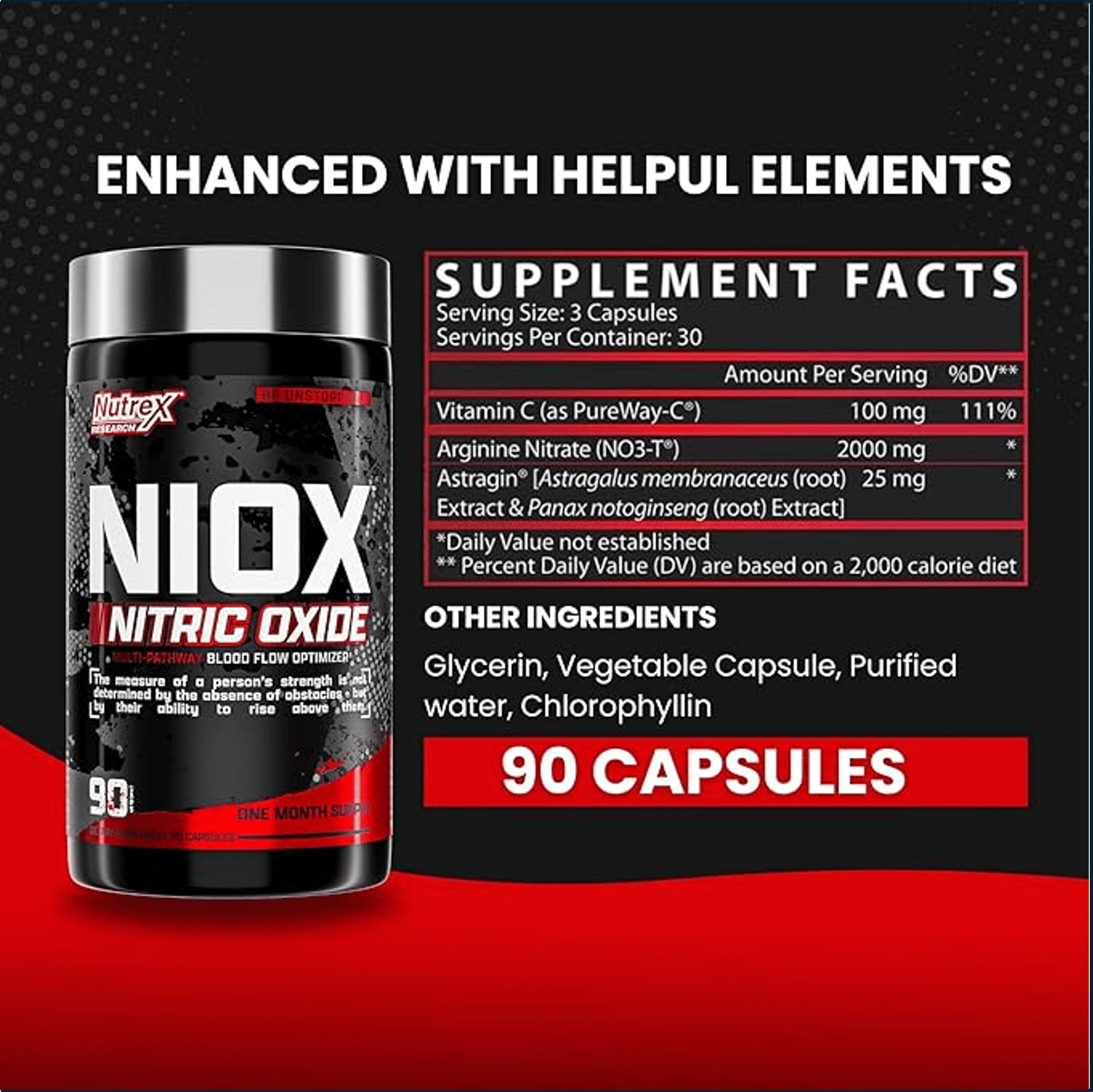 Nutrex Niox Nitric Oxide, 90 Caps
