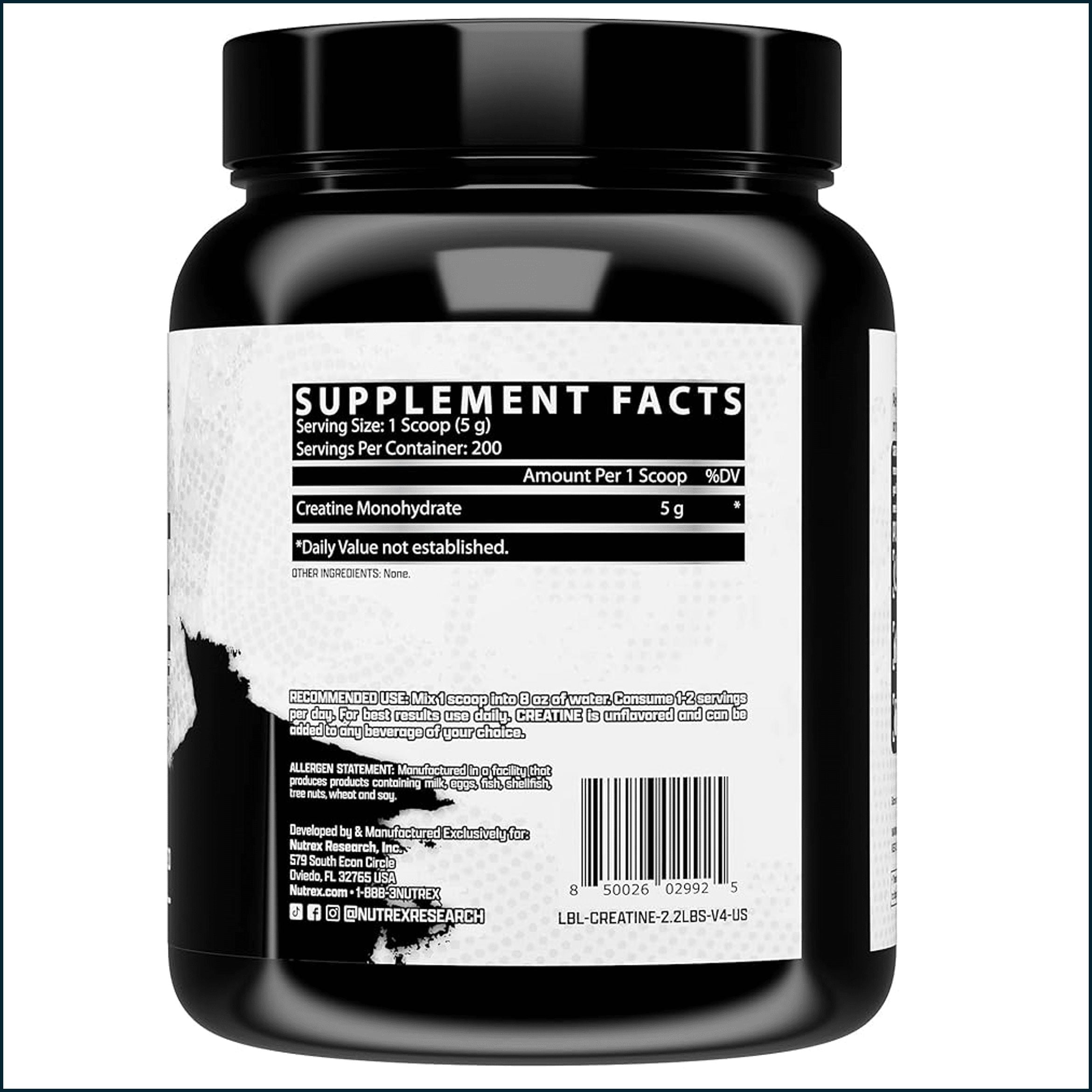 Nutrex Creatine Monohydrate, 200 Servings