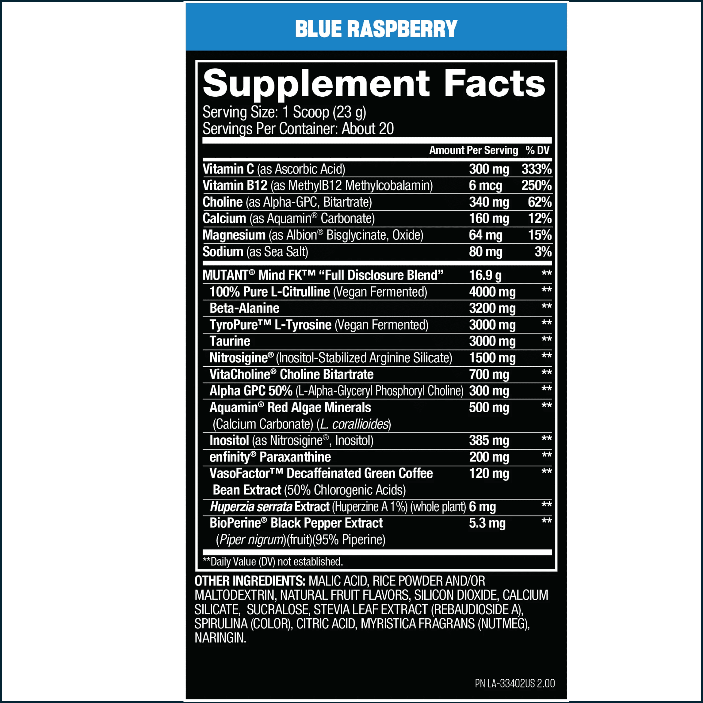Mutant MindFK, 20 Servings