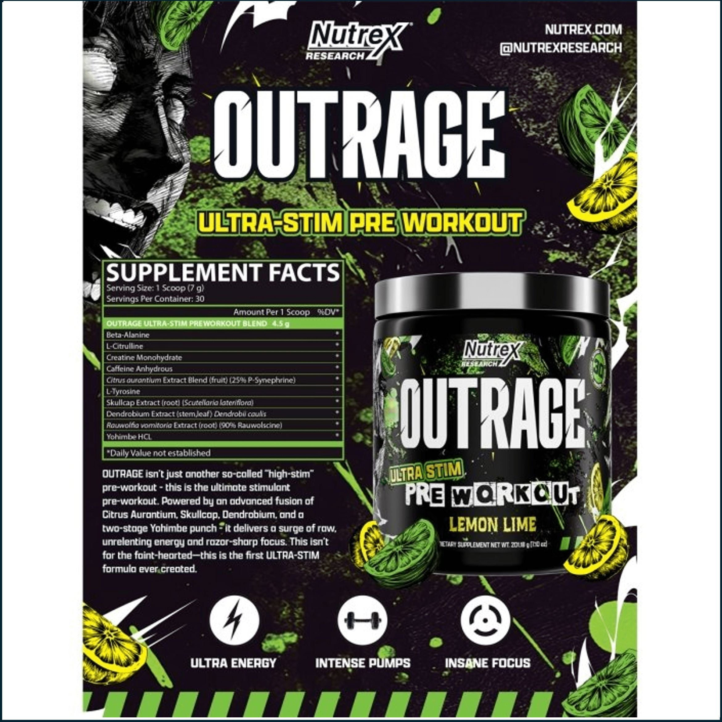 Nutrex OutRage, 30 Servings