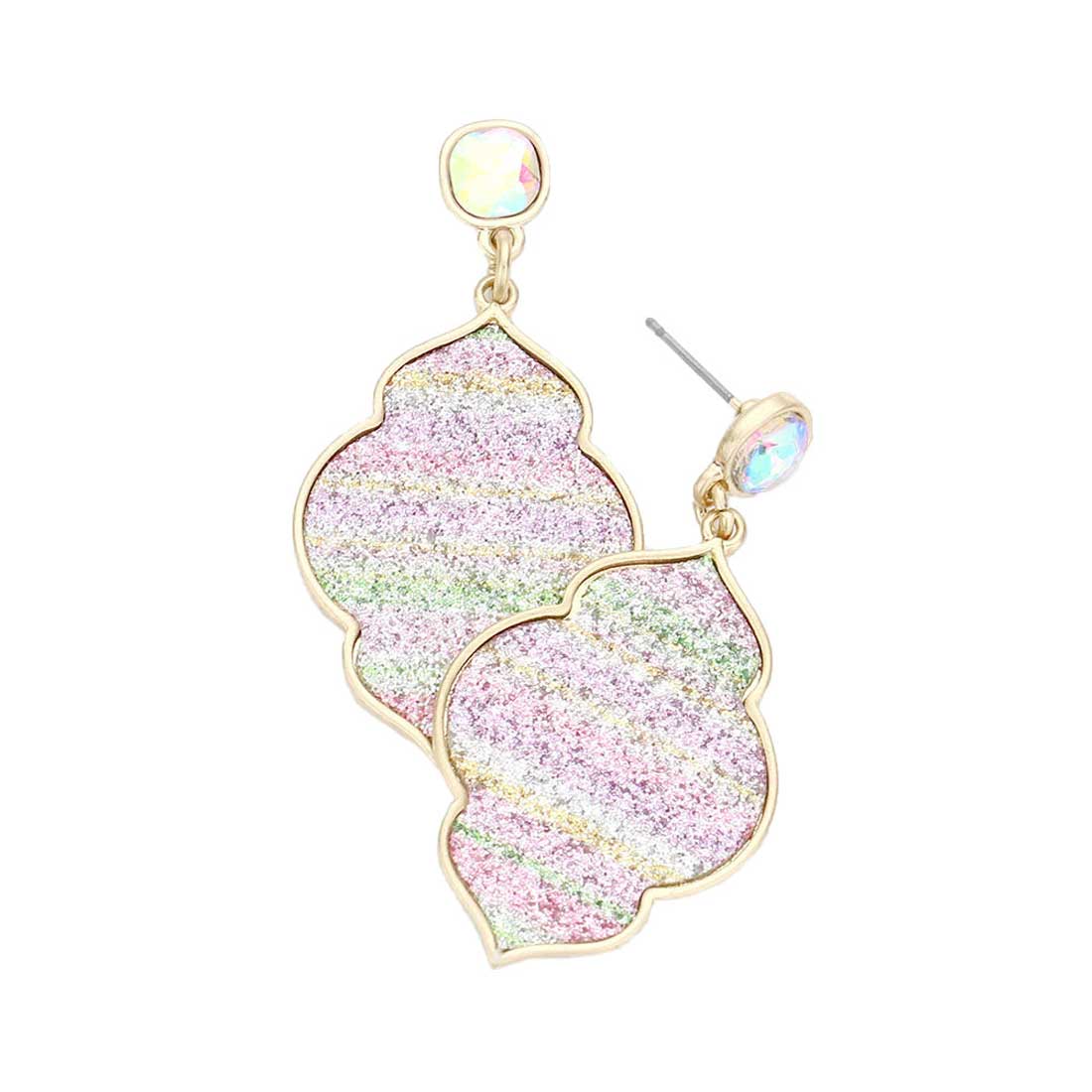 Glittered Petal Dangle Earring