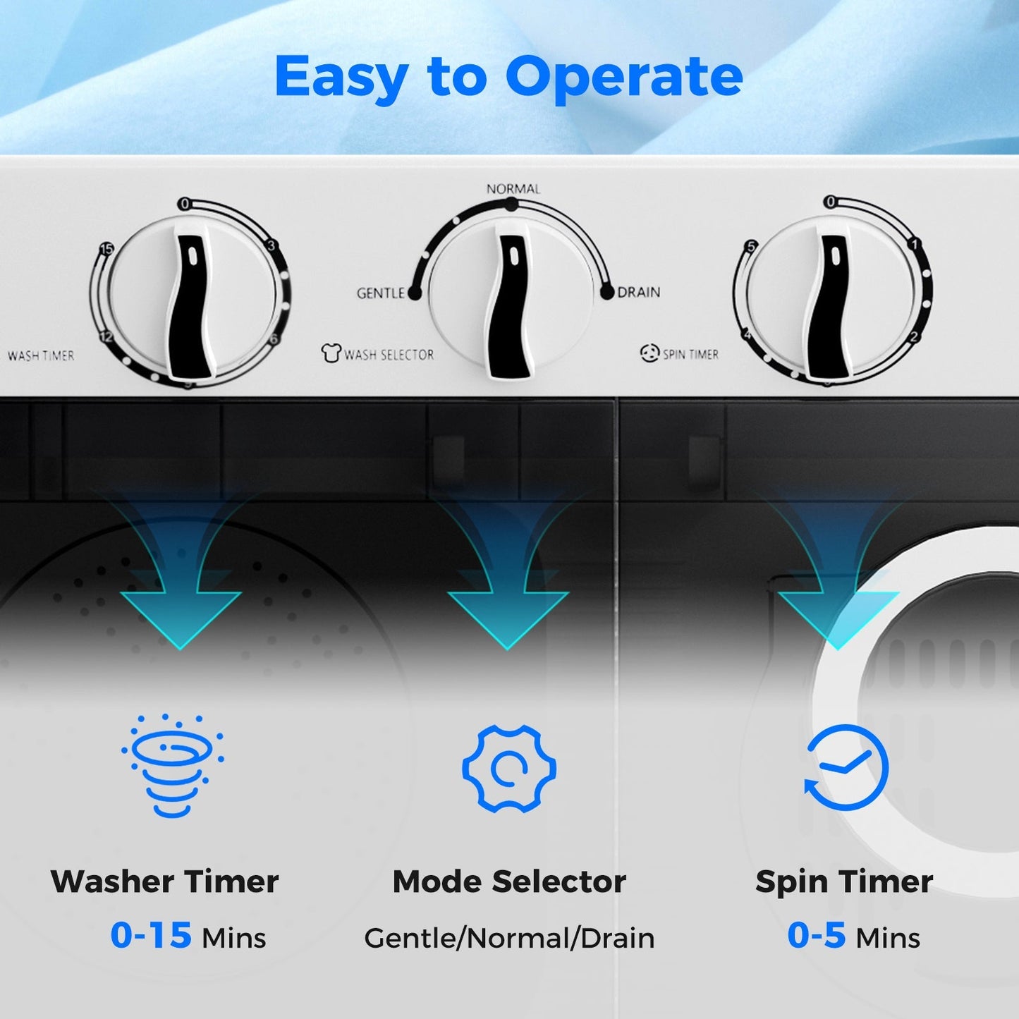 17.6 lbs Portable Washing Machine with Drain Pump