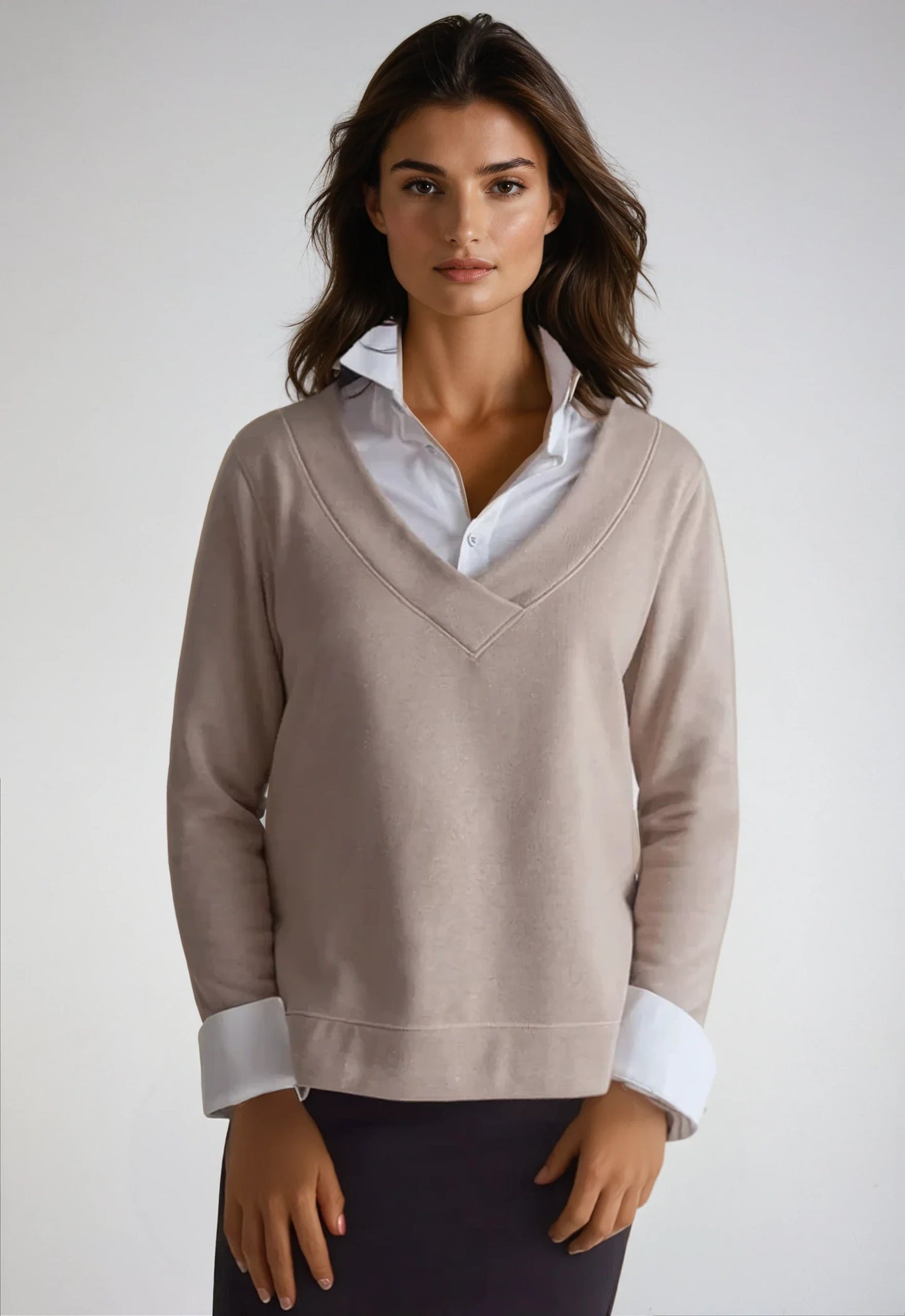 Power Vee 'Sweater' Sweatshirt - Charcoal Gray