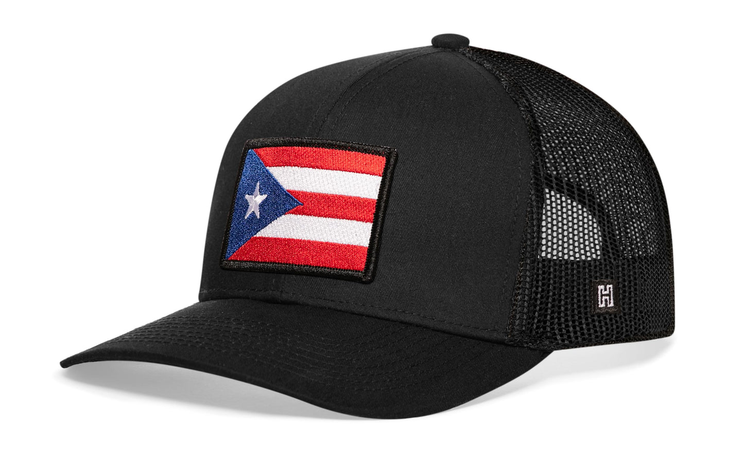 Puerto Rico Flag Trucker Hat  |  Black PR Snapback