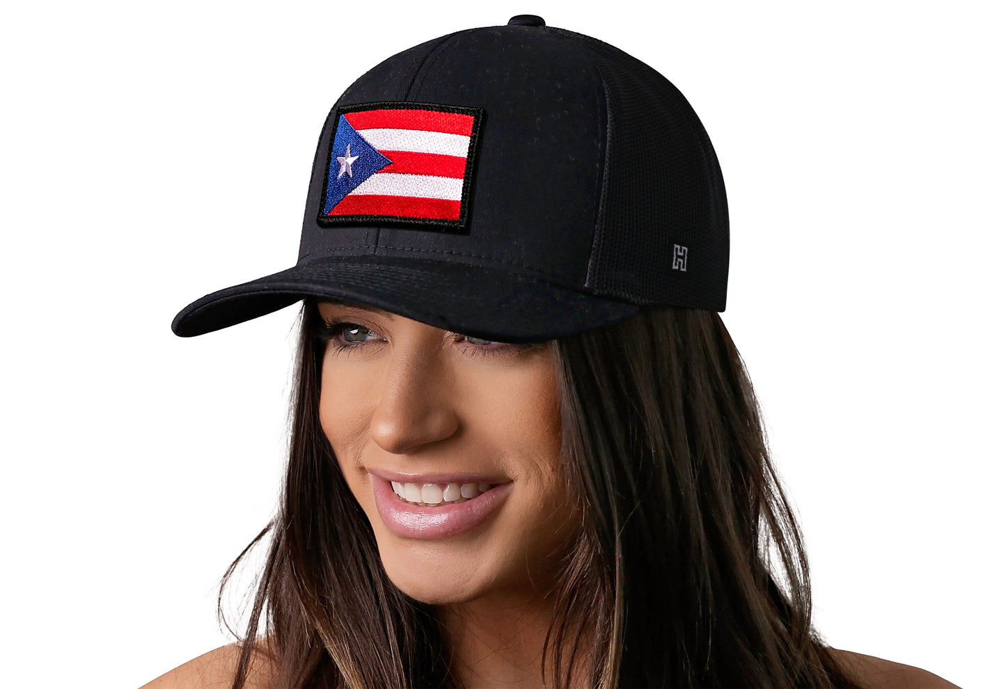 Puerto Rico Flag Trucker Hat  |  Black PR Snapback