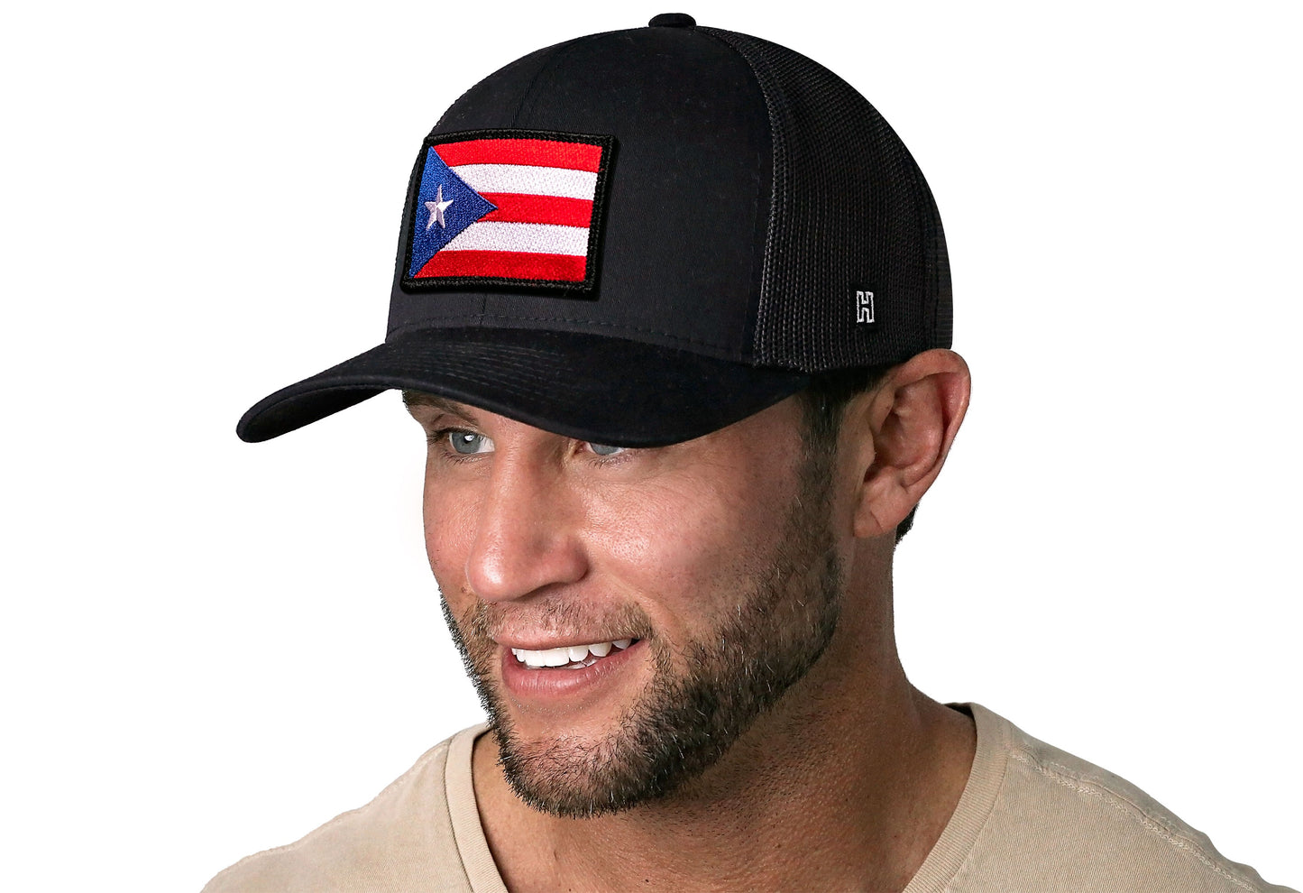 Puerto Rico Flag Trucker Hat  |  Black PR Snapback