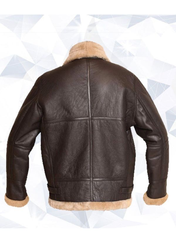 RAF Aviator Bomber Real Shearling Sheepskin Brown Leather Jacket