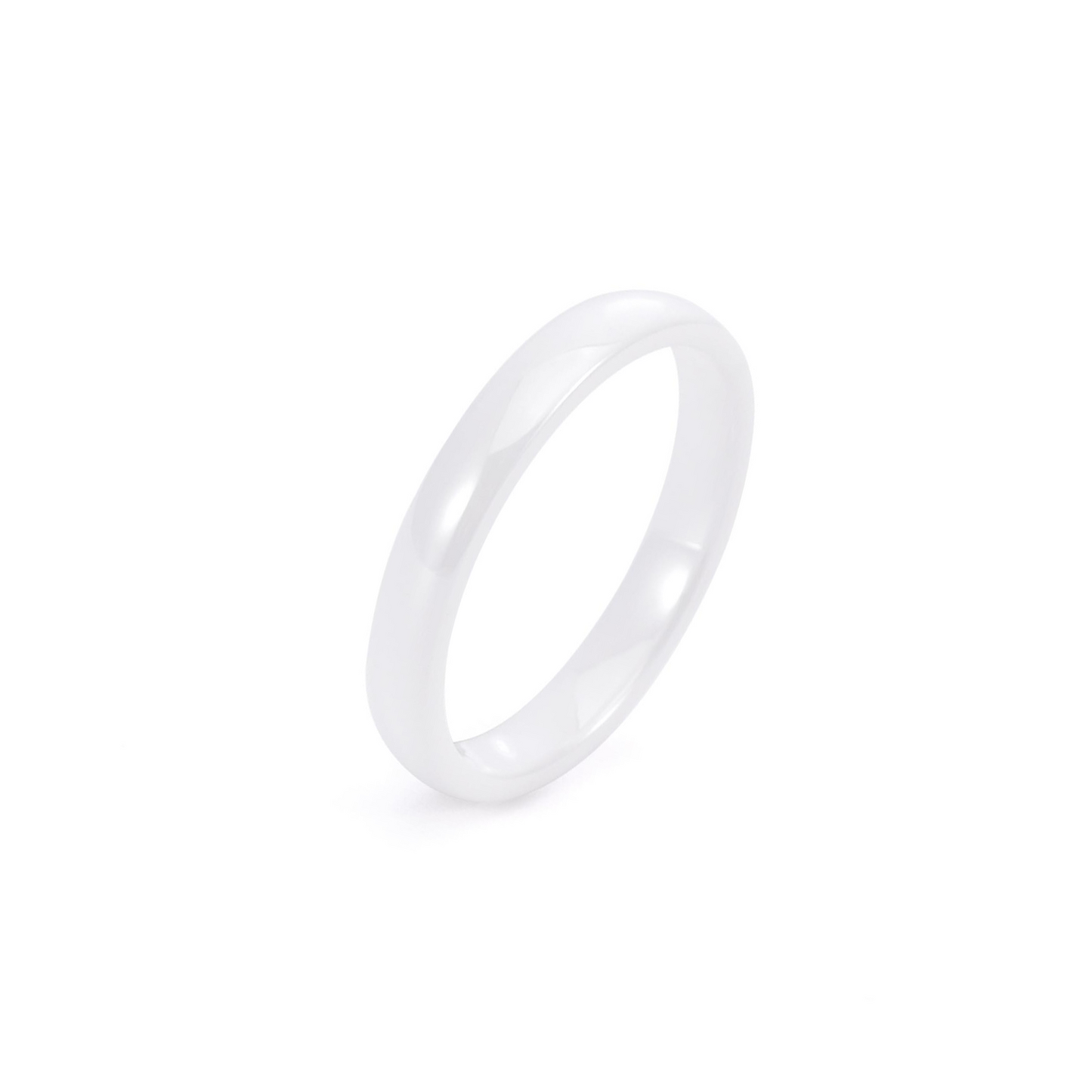 RG106WP B.Tiff Plain White Ceramic Ring