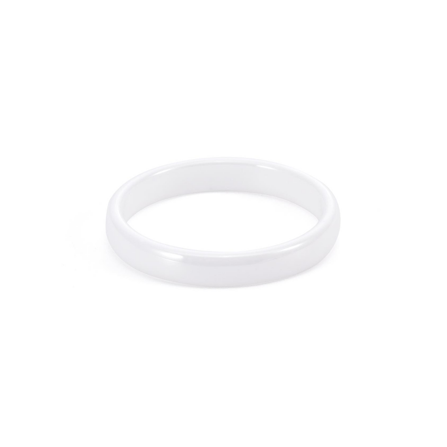 RG106WP B.Tiff Plain White Ceramic Ring