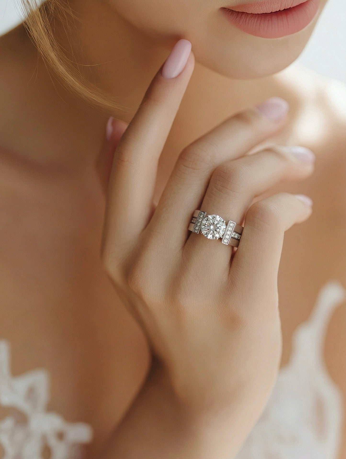 RG108W B.Tiff 2ct Round Solitaire Interlocking Engagement Ring