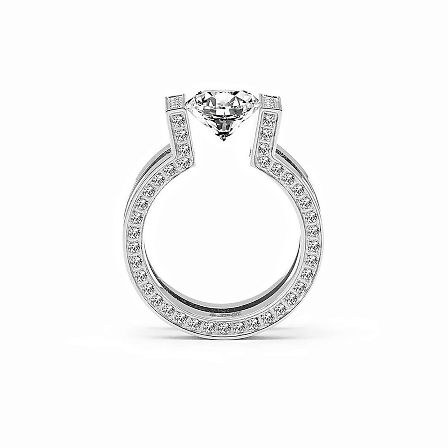 RG108W B.Tiff 2ct Round Solitaire Interlocking Engagement Ring