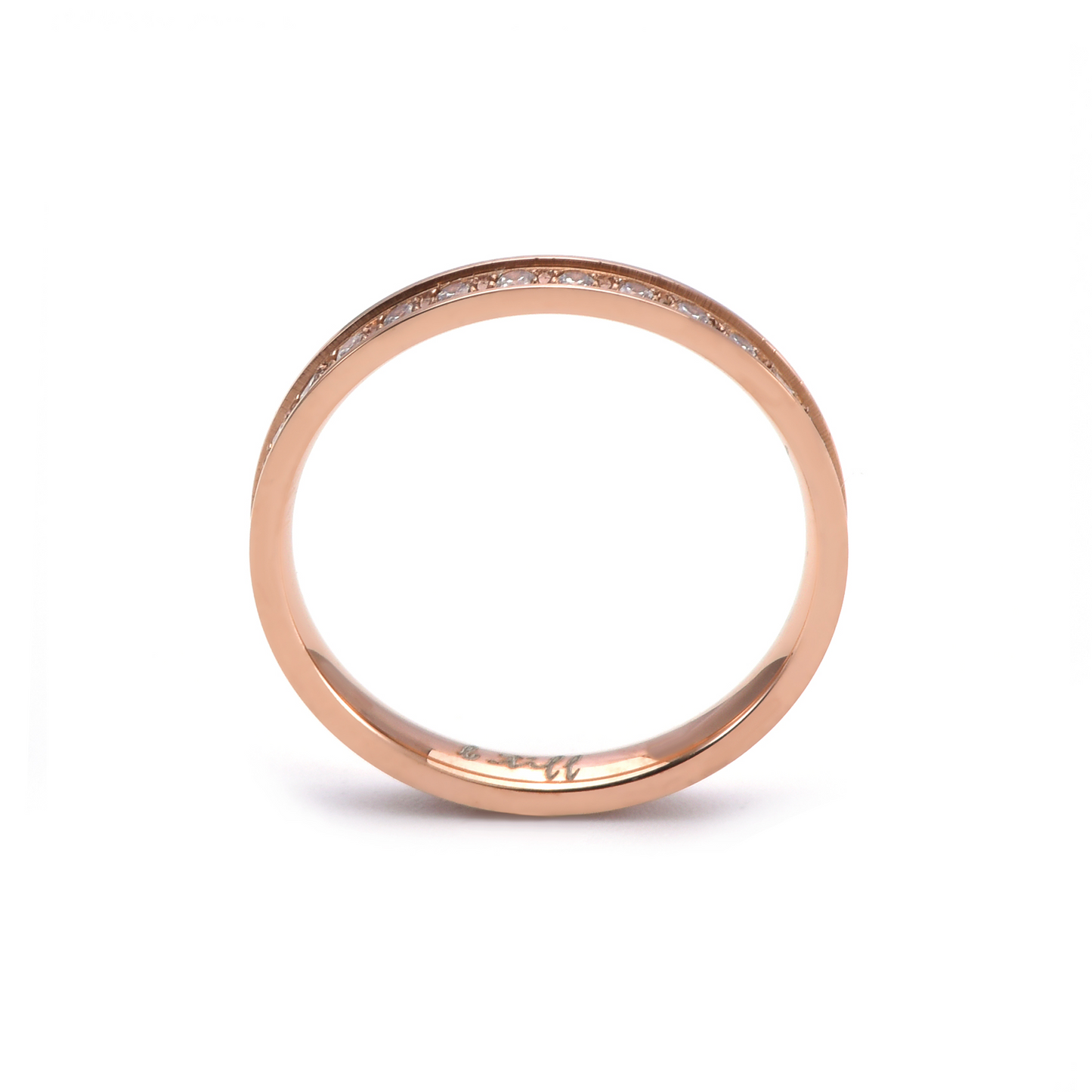 RG111RG B.Tiff Rose Gold Stacking .01 ct Eternity Ring [Thin Band]