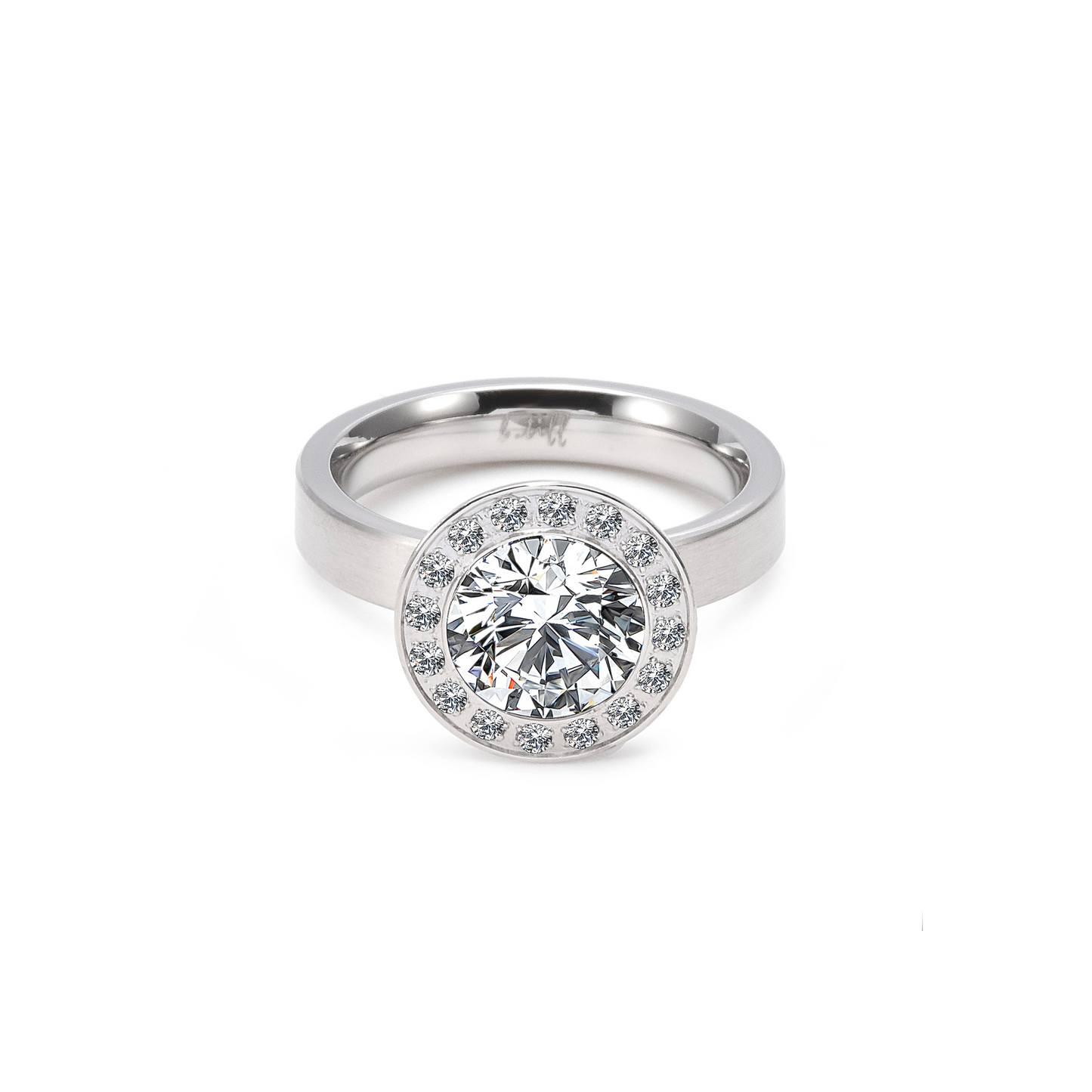 RG125W B.Tiff Aŭreolo 2 ct Round Halo Engagement Ring [Thin Band]