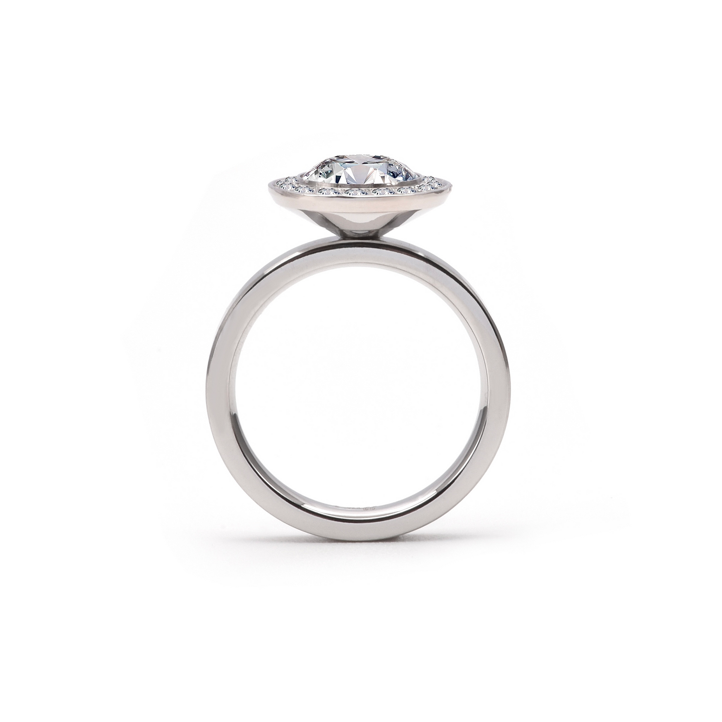 RG125W B.Tiff Aŭreolo 2 ct Round Halo Engagement Ring [Thin Band]