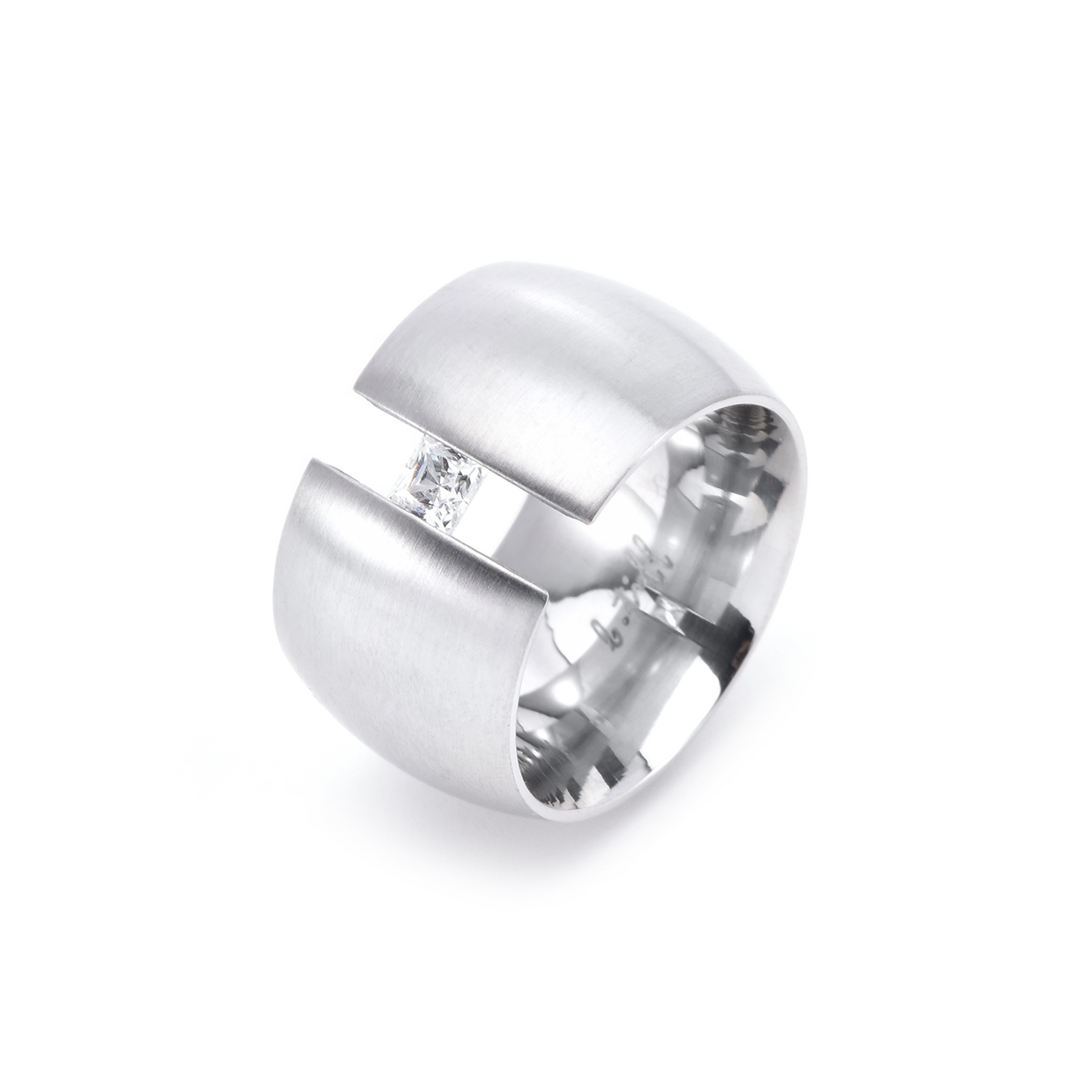 RG200W B.Tiff .5 ct Princess Cut Extra Wide Ring [Wide Band]