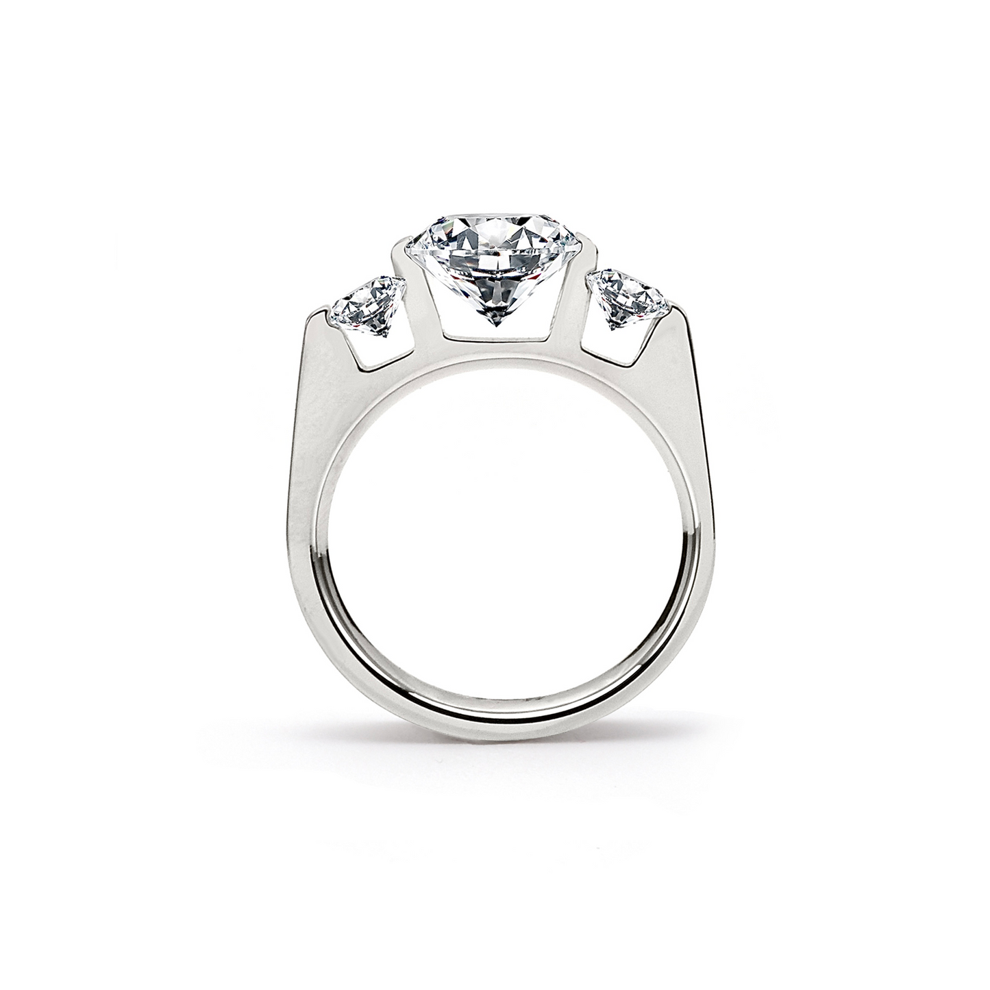 RG206W B.Tiff Tension 2 ct Cushion Cut with Emeralds Engagement Ring
