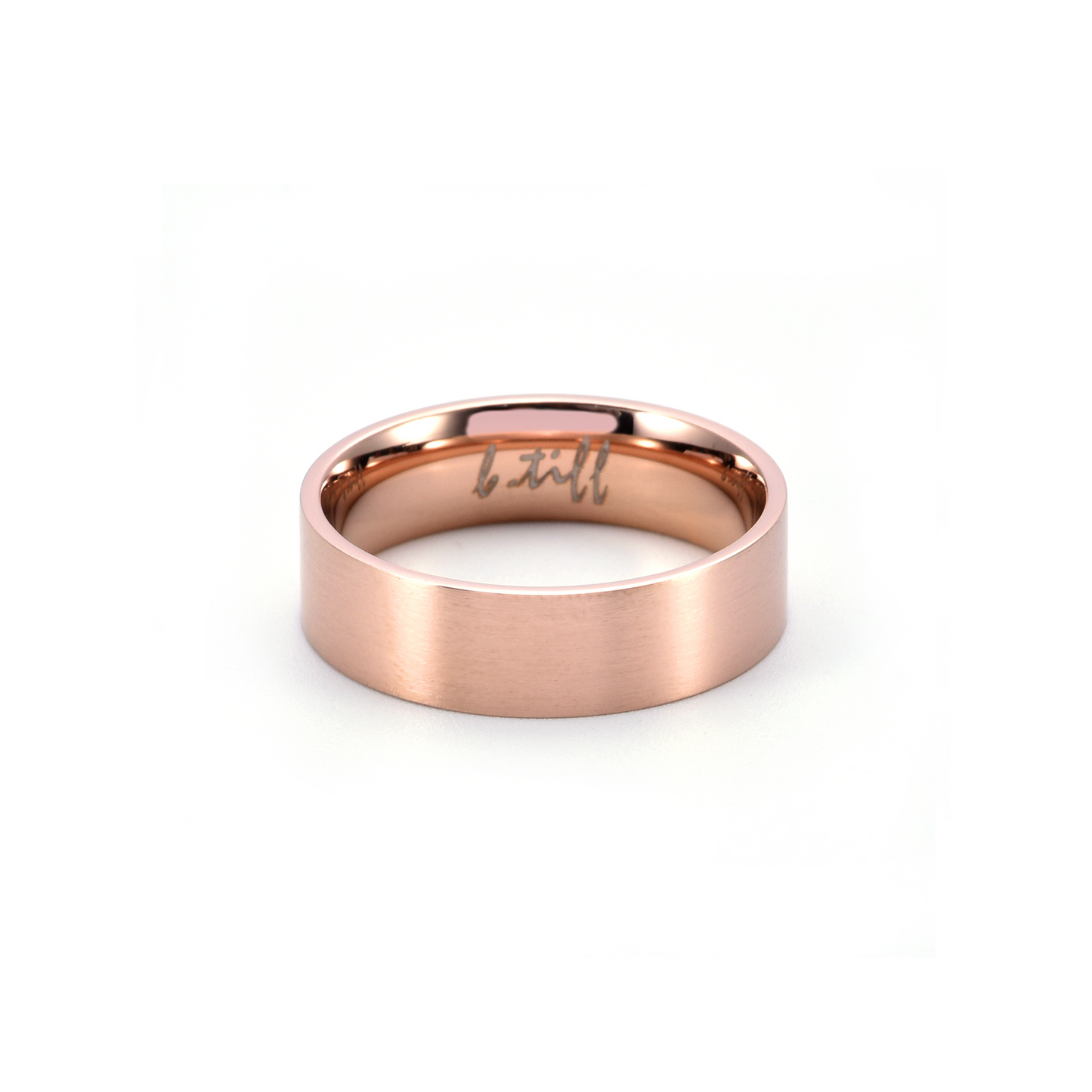 RG600RG B.Tiff Rose Gold Simplicity 6mm Stacking Plain Ring