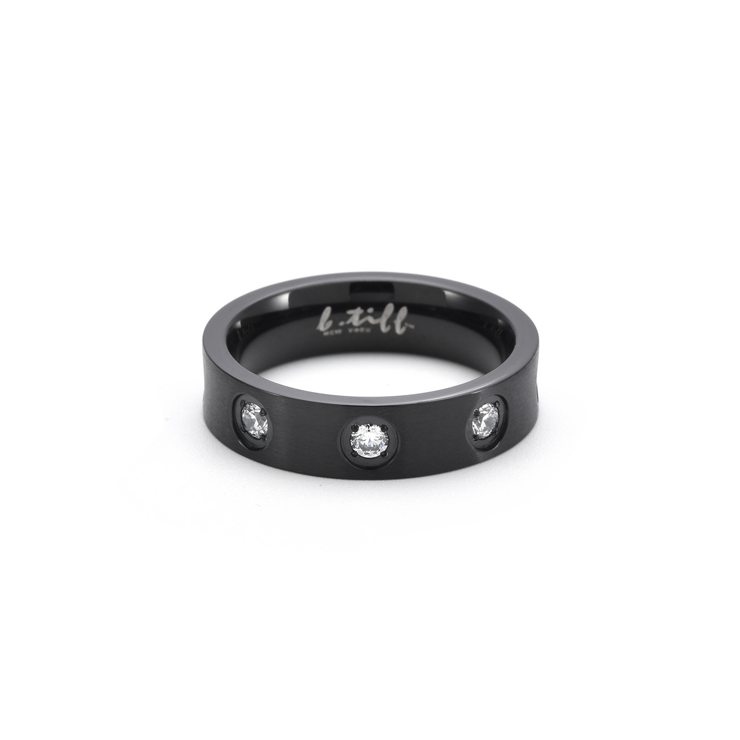 RG808B B.Tiff Matte Black 8-Stone Pave Ring