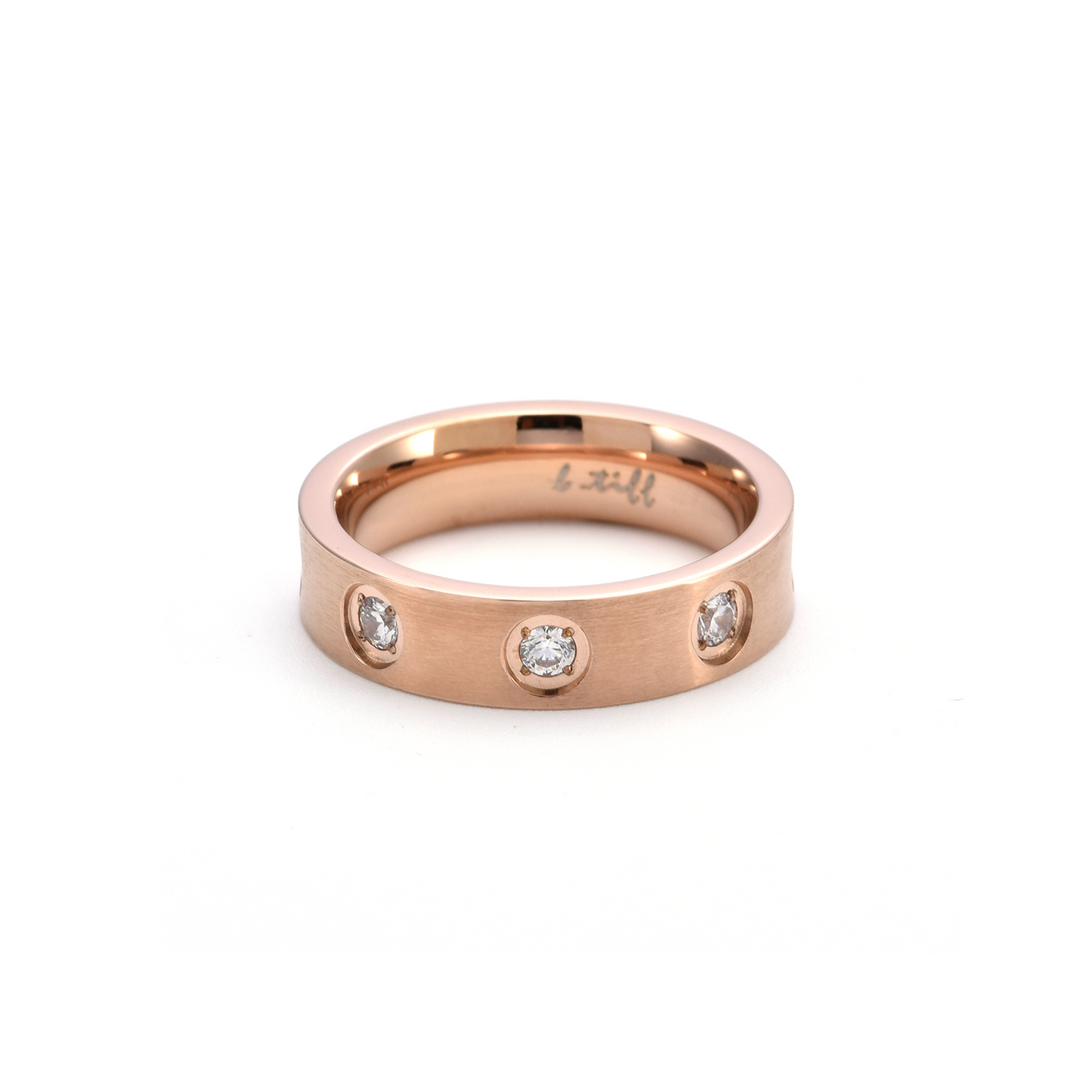 RG808RG B.Tiff Rose Gold 8-Stone Pave Ring