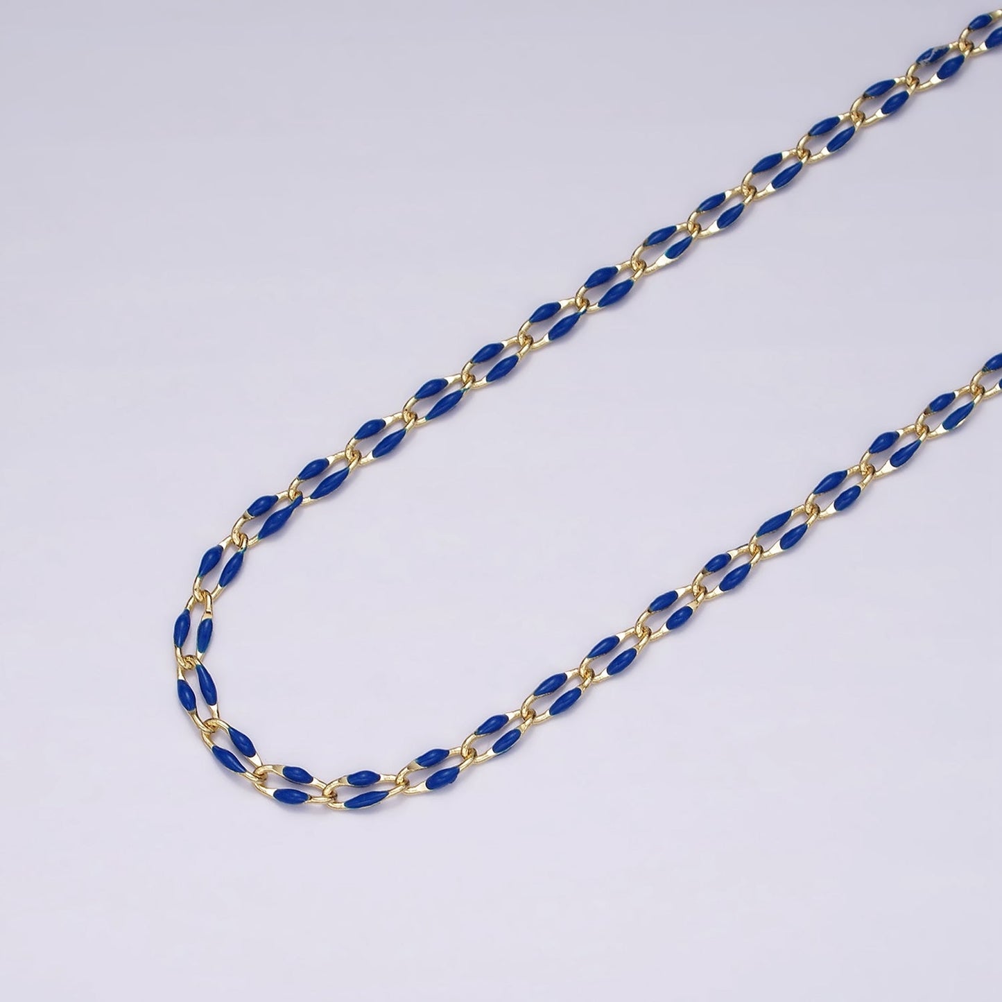 14k Gold Filled 3mm Dainty Oval Cable Link Chain Neon Enamel Chain by Yard, Unfinished Chain For Jewelry Supply | ROLL-598 to ROLL-608 ROLL-1075 ROLL-1405