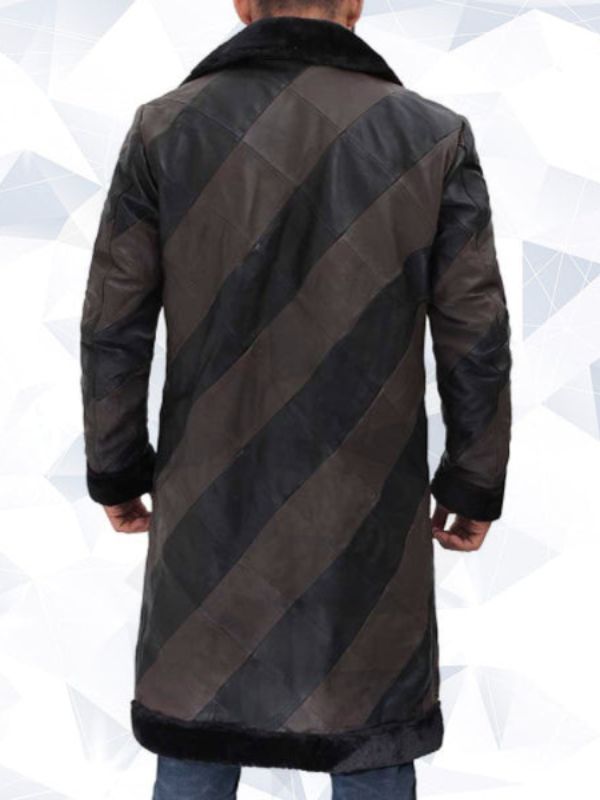 Ralph Two-Tone Long Men’s Shearling Leather Trench Coat