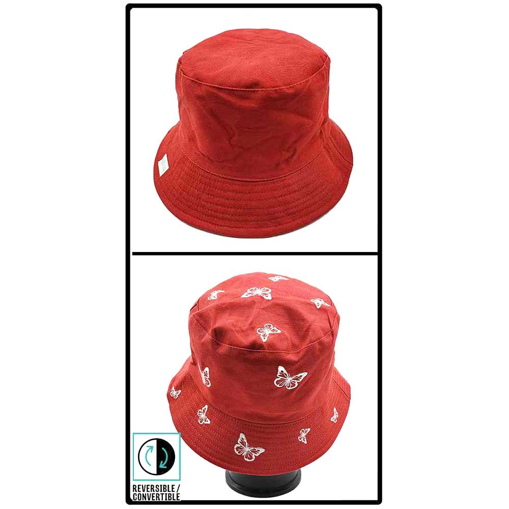 Reversible Butterfly Pattern Bucket Hat