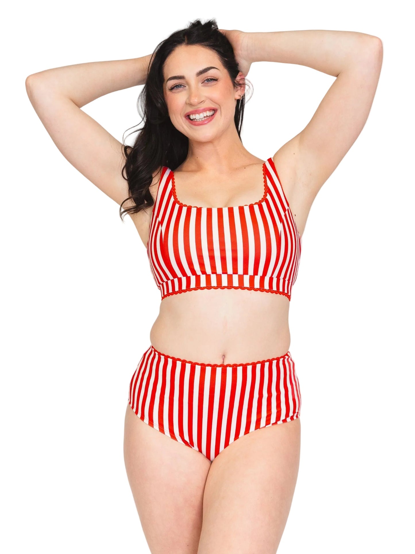 Red Stripe Scoop Bralette