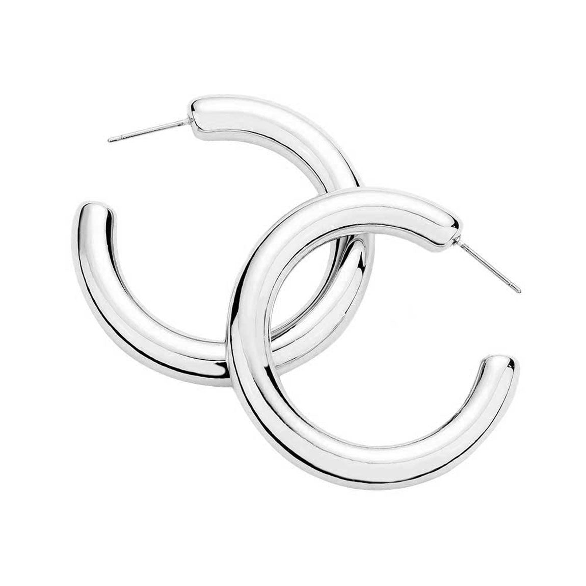 Fashionable Bold Metal Half Hoop Earrings