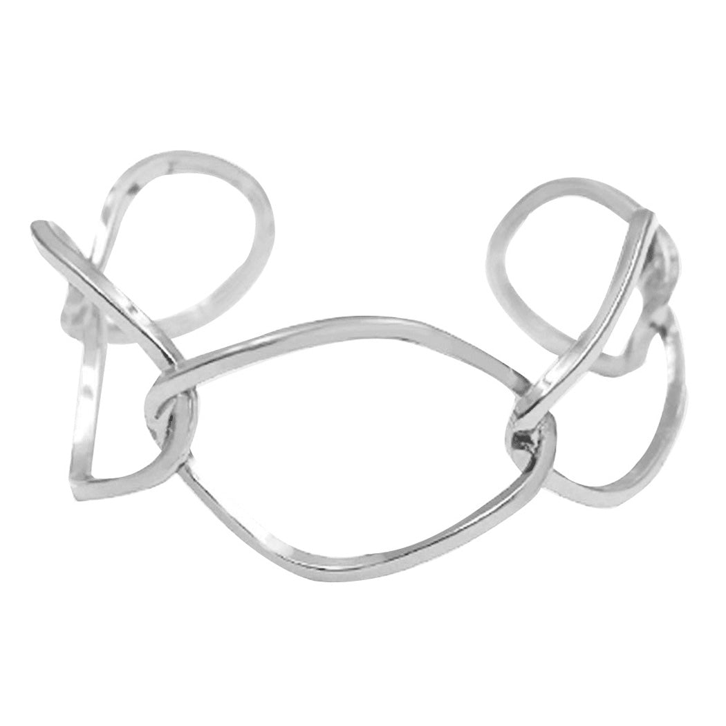 Solid Brass Open Metal Link Cuff Bracelet