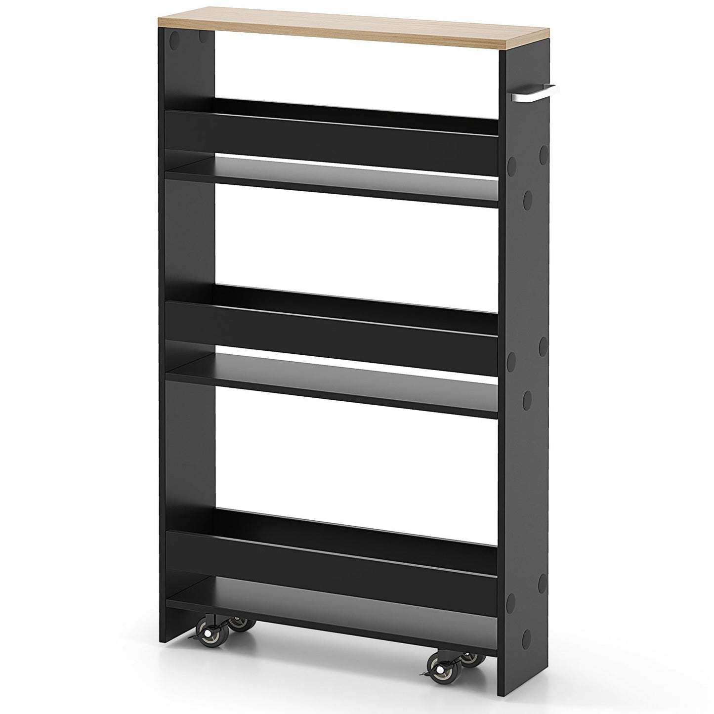 Rolling Kitchen Slim Storage Cart Mobile Shelving Organizer with Handle