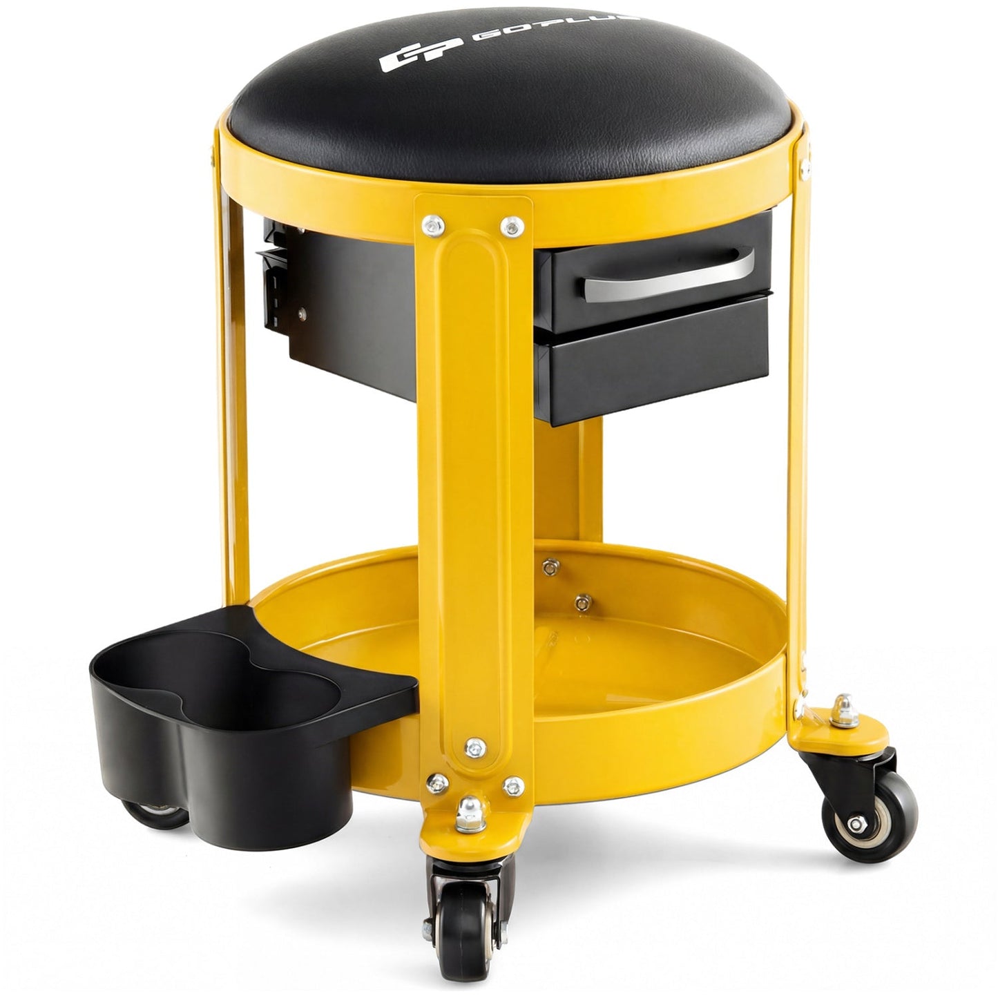 Rolling Mechanic Stool with Removable Padded Seat and Drawers