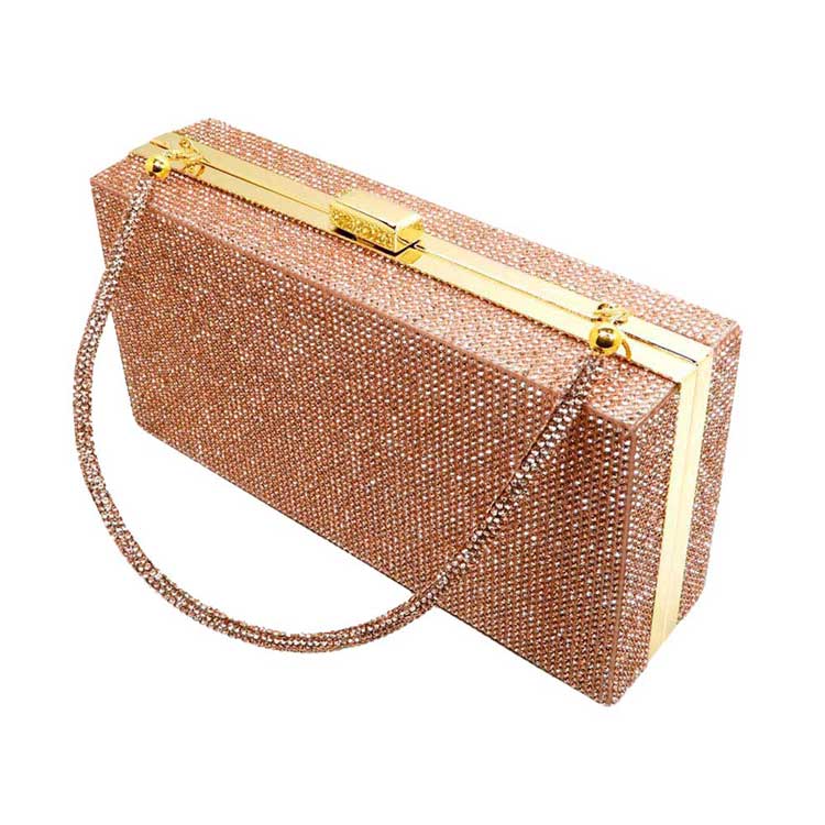 Bling Rectangle Evening Tote Clutch Crossbody Bag