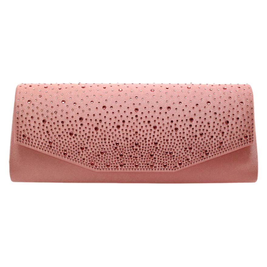 Bling Solid Rectangle Evening Clutch Crossbody Bag