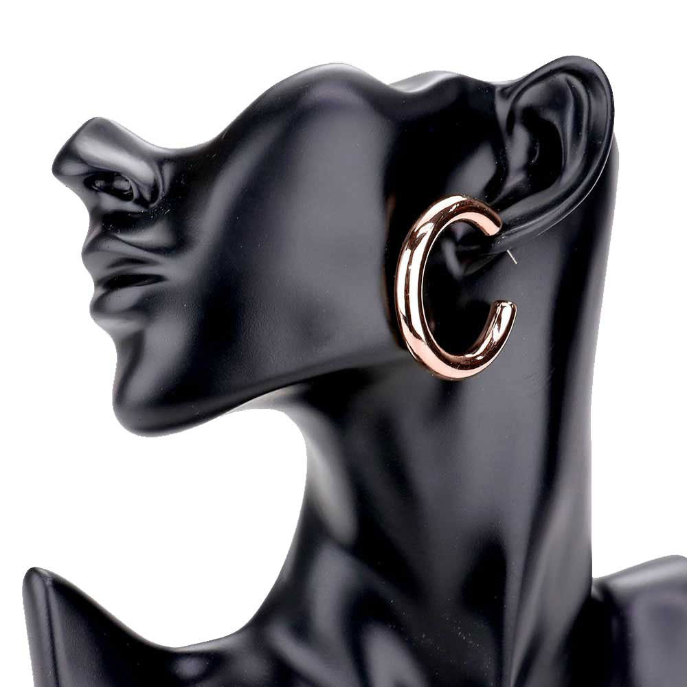 Fashionable Bold Metal Half Hoop Earrings