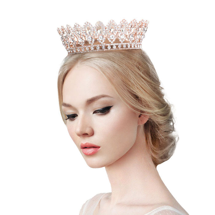 Marquise Stone Accented Pageant Crown Tiara