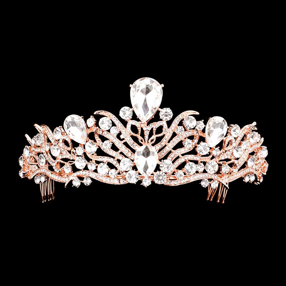 Teardrop Stone Accented Princess Tiara