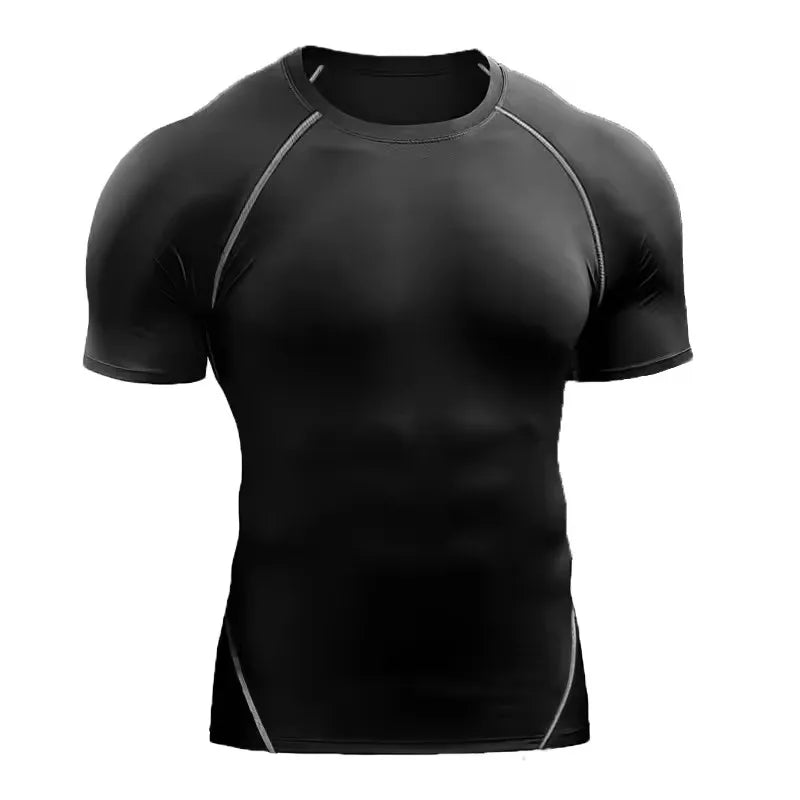 Men's Compression T-Shirt Summer Sportswear Running T shirt Elastic Quick Dry Sport Tops Tee Athletic Gym Workout T Shirts Men